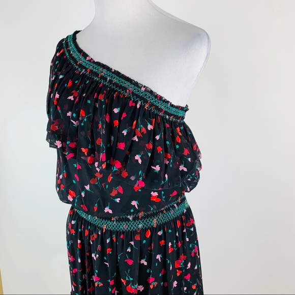 Joie Hafsa Silk Floral One Shoulder Dress Medium - Picture 9 of 13
